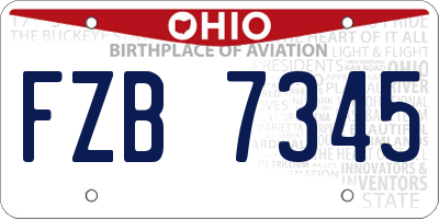 OH license plate FZB7345