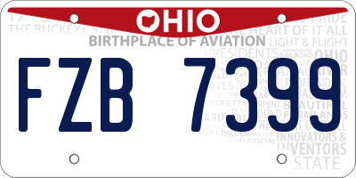 OH license plate FZB7399