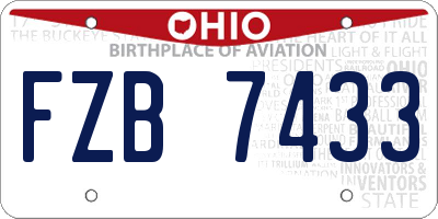 OH license plate FZB7433
