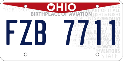 OH license plate FZB7711