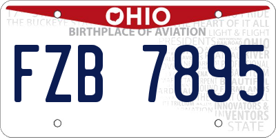 OH license plate FZB7895