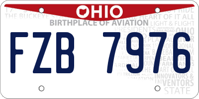 OH license plate FZB7976