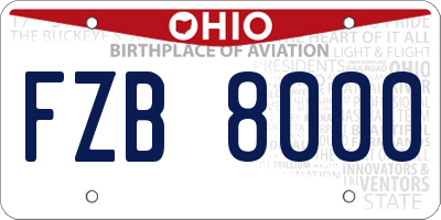 OH license plate FZB8000