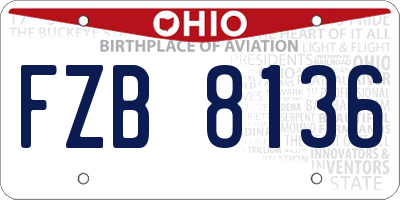 OH license plate FZB8136