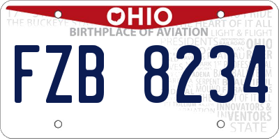 OH license plate FZB8234