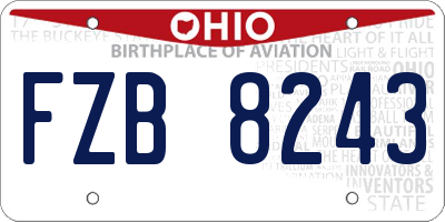 OH license plate FZB8243