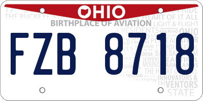 OH license plate FZB8718