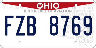 OH license plate FZB8769