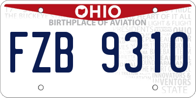 OH license plate FZB9310