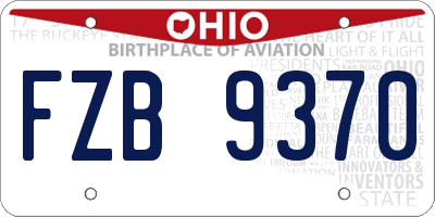 OH license plate FZB9370