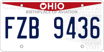 OH license plate FZB9436