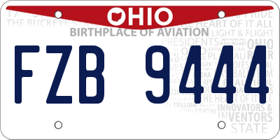 OH license plate FZB9444