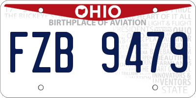 OH license plate FZB9479