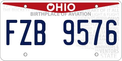 OH license plate FZB9576