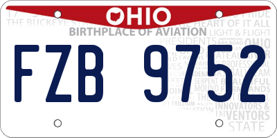 OH license plate FZB9752