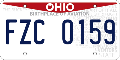 OH license plate FZC0159
