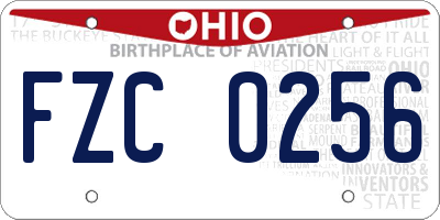 OH license plate FZC0256