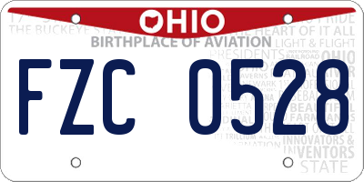 OH license plate FZC0528