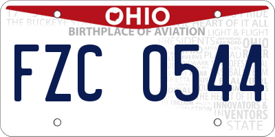 OH license plate FZC0544