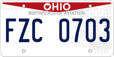 OH license plate FZC0703