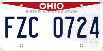 OH license plate FZC0724