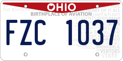 OH license plate FZC1037