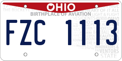 OH license plate FZC1113
