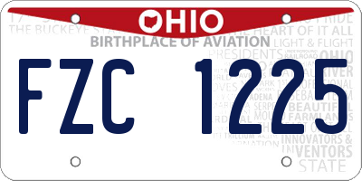 OH license plate FZC1225