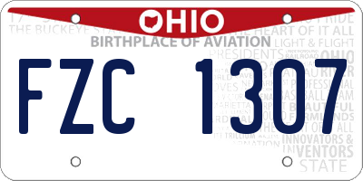 OH license plate FZC1307