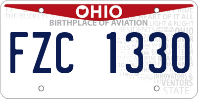 OH license plate FZC1330