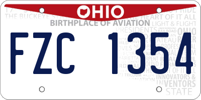 OH license plate FZC1354