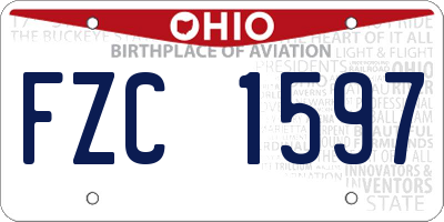 OH license plate FZC1597