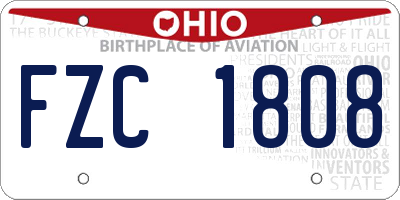 OH license plate FZC1808