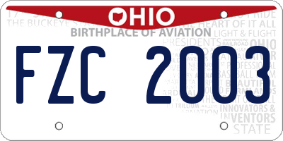 OH license plate FZC2003