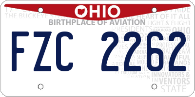OH license plate FZC2262