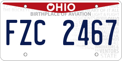 OH license plate FZC2467