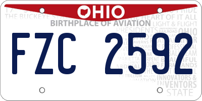 OH license plate FZC2592