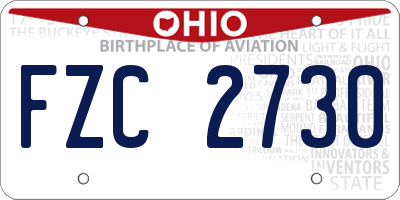 OH license plate FZC2730