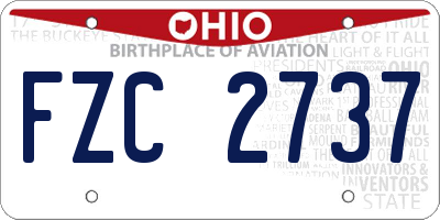 OH license plate FZC2737