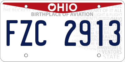 OH license plate FZC2913