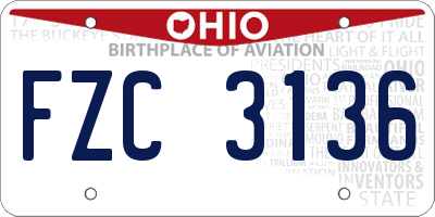 OH license plate FZC3136