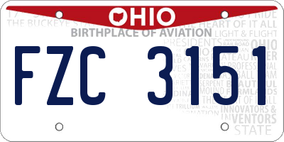 OH license plate FZC3151