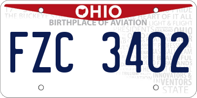 OH license plate FZC3402