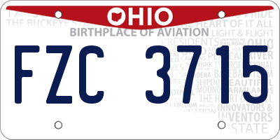 OH license plate FZC3715