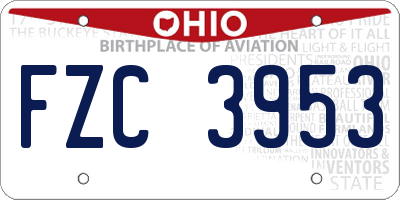 OH license plate FZC3953