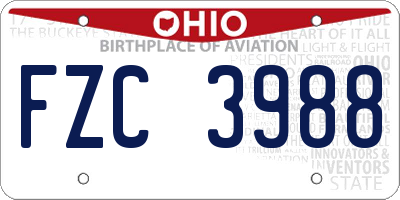 OH license plate FZC3988