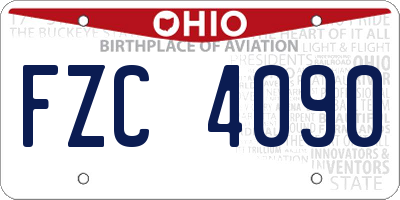 OH license plate FZC4090