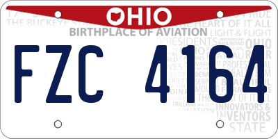 OH license plate FZC4164