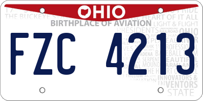 OH license plate FZC4213