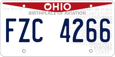 OH license plate FZC4266